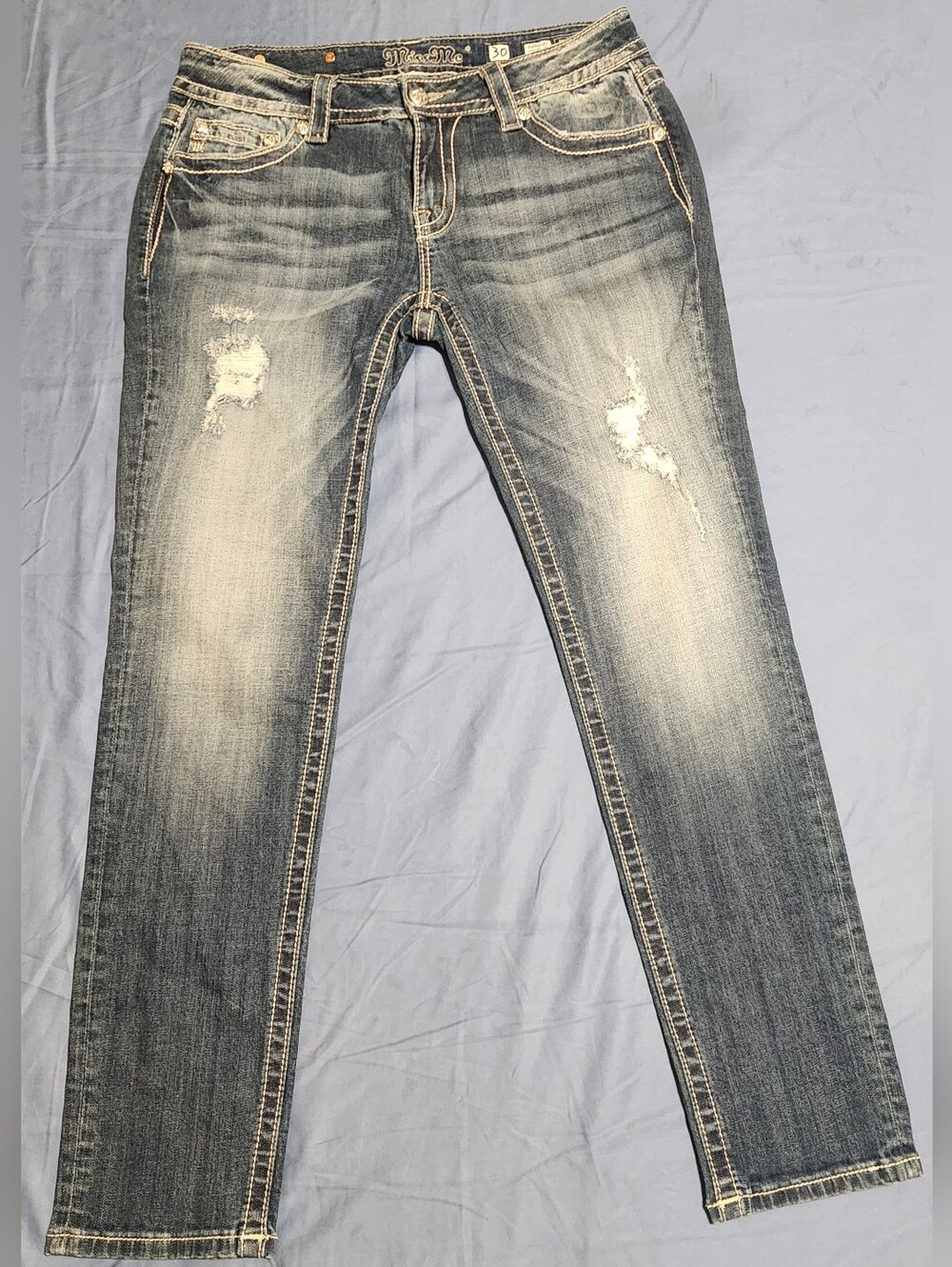 Miss Me Signature Skinny Jeans Womens 30 Camo Cross Embellished Pockets JP5046S2